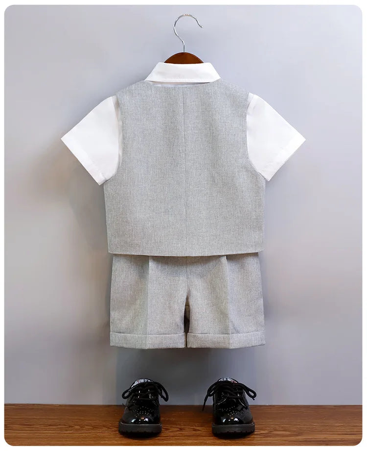 JUCPKID Boys' Formal Vest & Shorts Set – Summer Suit for Wedding. - Inarah Trade Ltd