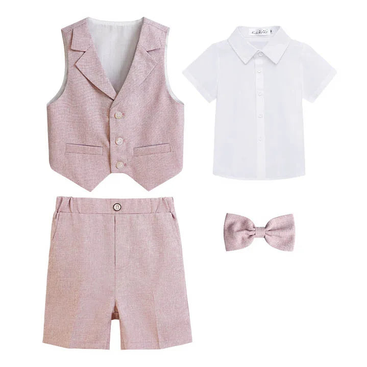 JUCPKID Boys' Formal Vest & Shorts Set – Summer Suit for Wedding. - Inarah Trade Ltd