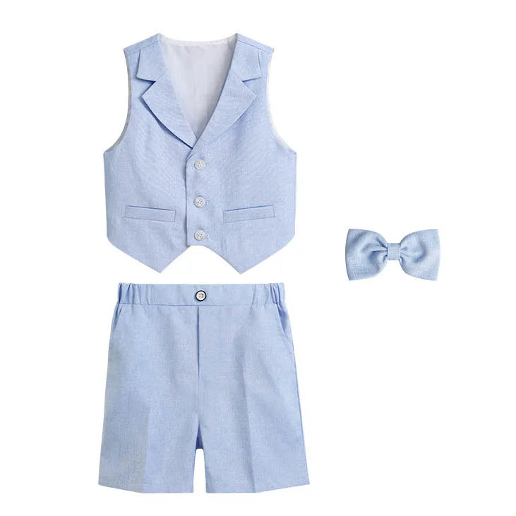 JUCPKID Boys' Formal Vest & Shorts Set – Summer Suit for Wedding. - Inarah Trade Ltd