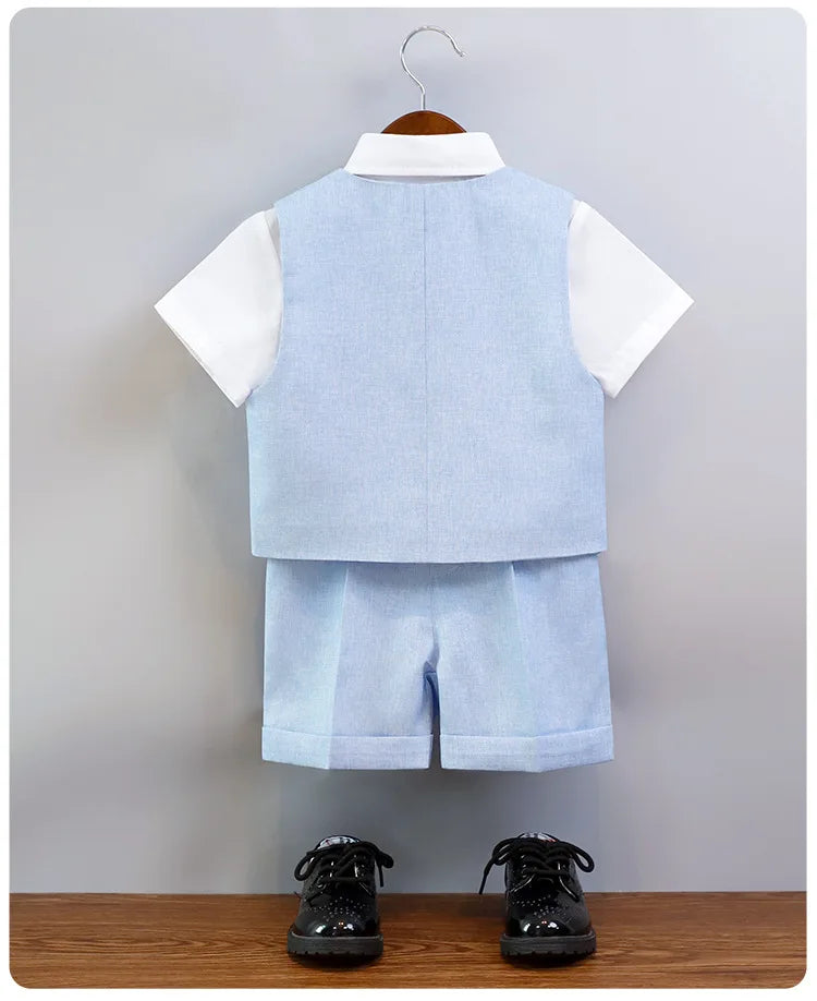 JUCPKID Boys' Formal Vest & Shorts Set – Summer Suit for Wedding. - Inarah Trade Ltd