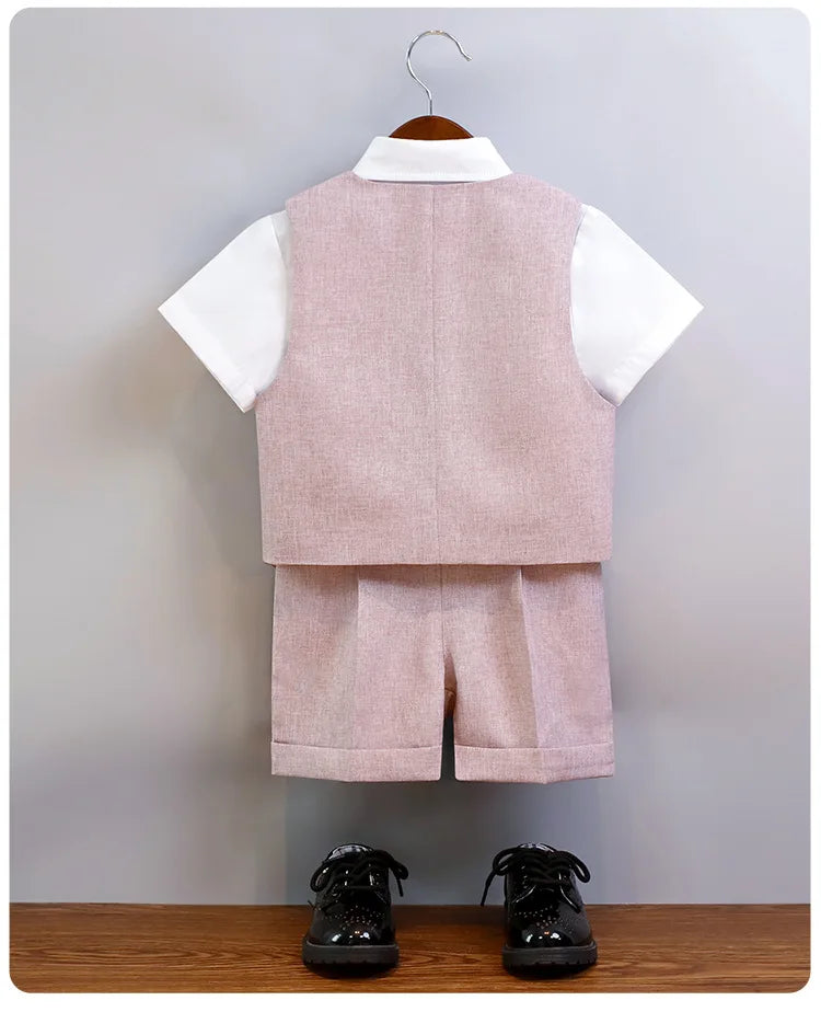 JUCPKID Boys' Formal Vest & Shorts Set – Summer Suit for Wedding. - Inarah Trade Ltd