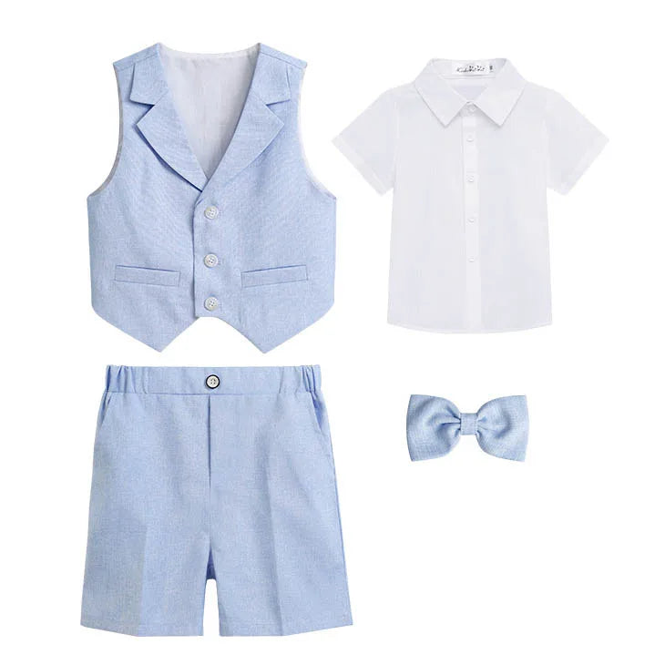 JUCPKID Boys' Formal Vest & Shorts Set – Summer Suit for Wedding. - Inarah Trade Ltd