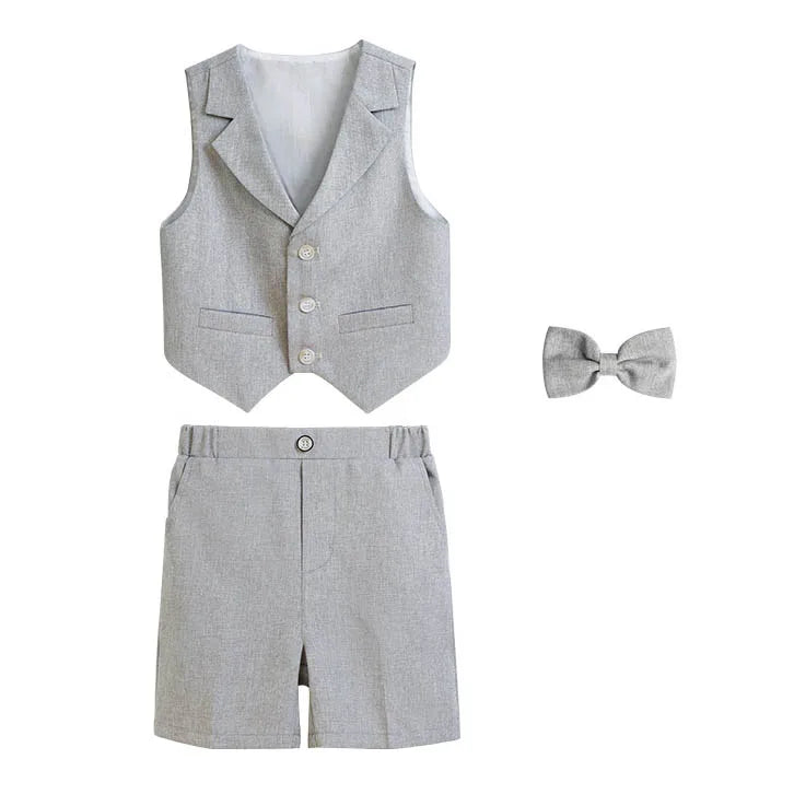 JUCPKID Boys' Formal Vest & Shorts Set – Summer Suit for Wedding. - Inarah Trade Ltd