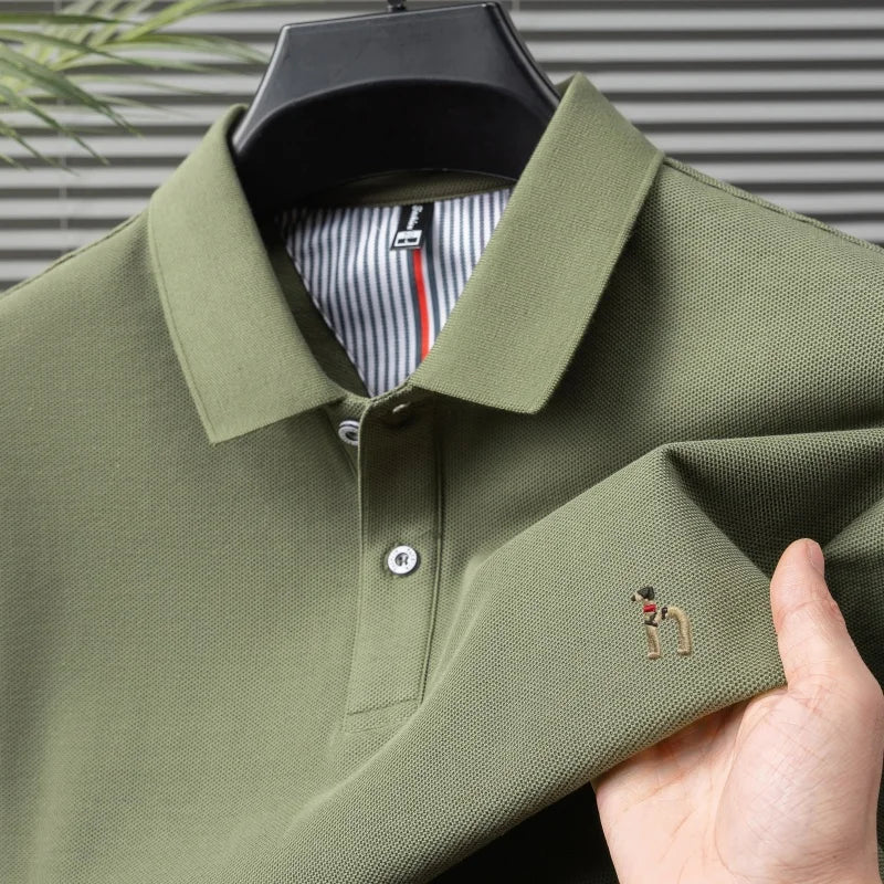 Men’s Luxury Cotton Polo Shirt Short Sleeve Embroidered, Summer Casual - Inarah Trade Ltd