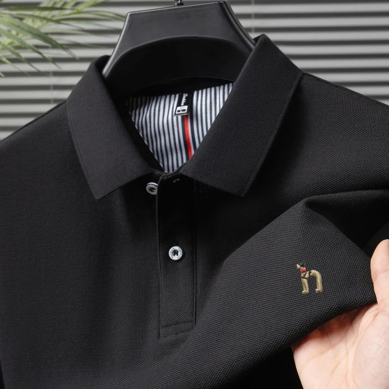 Men’s Luxury Cotton Polo Shirt Short Sleeve Embroidered, Summer Casual - Inarah Trade Ltd