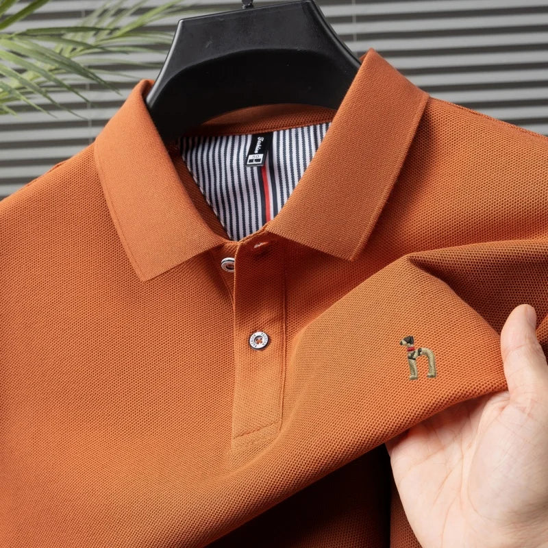 Men’s Luxury Cotton Polo Shirt Short Sleeve Embroidered, Summer Casual - Inarah Trade Ltd