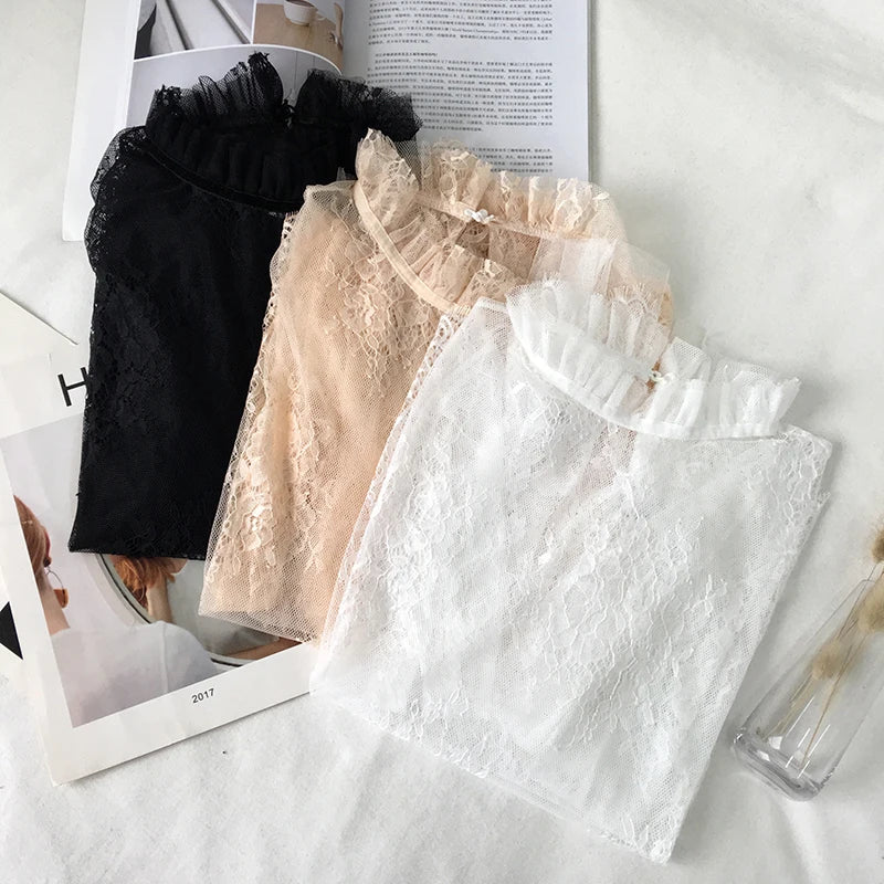 Women’s Hollow Out Mesh Lace Blouse – Flare Sleeve Spring Summer Top - Inarah Trade Ltd