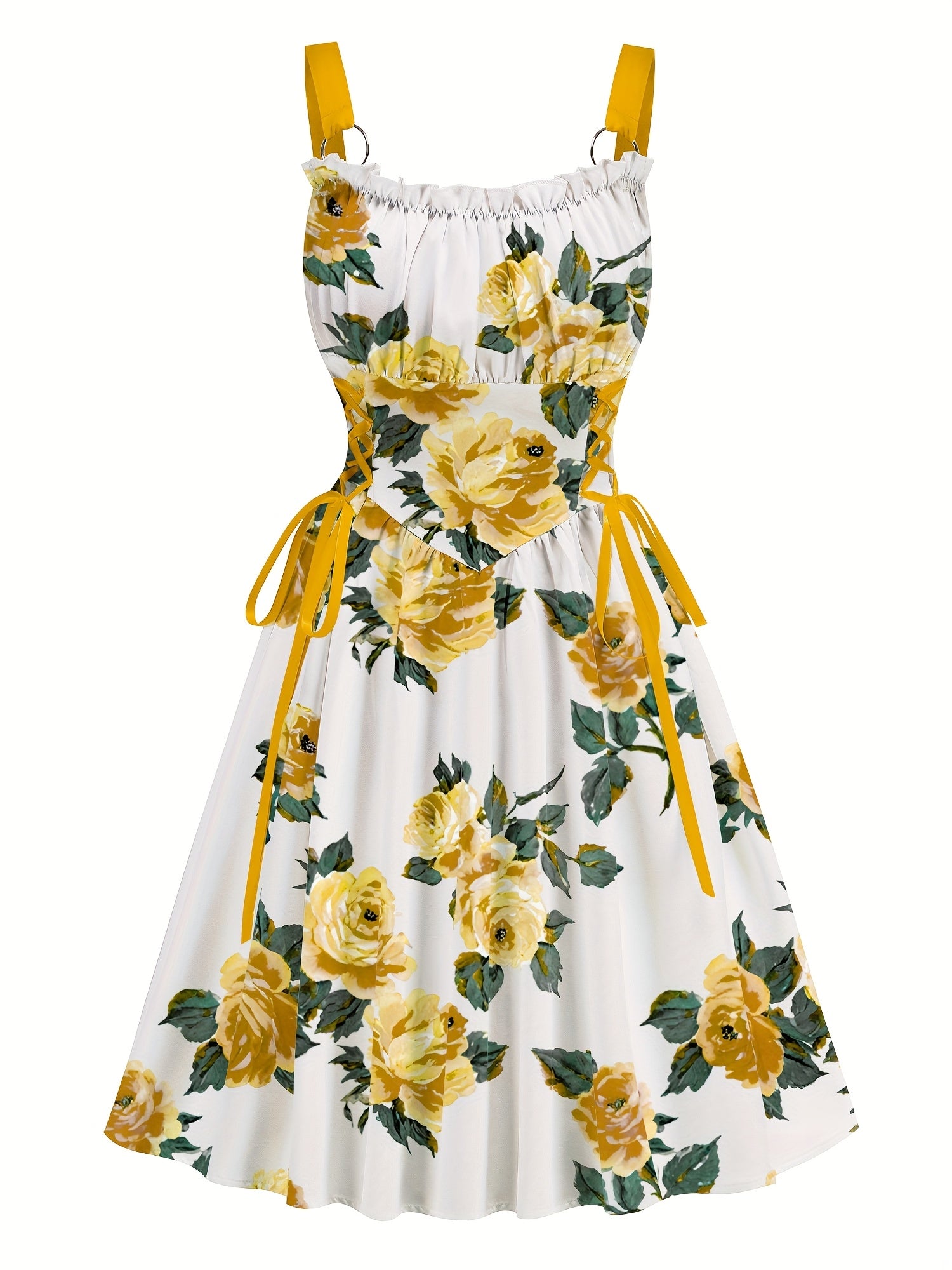 Off-Shoulder Floral Maxi Dress – Ribbon Waist Detail - Inarah Trade Ltd