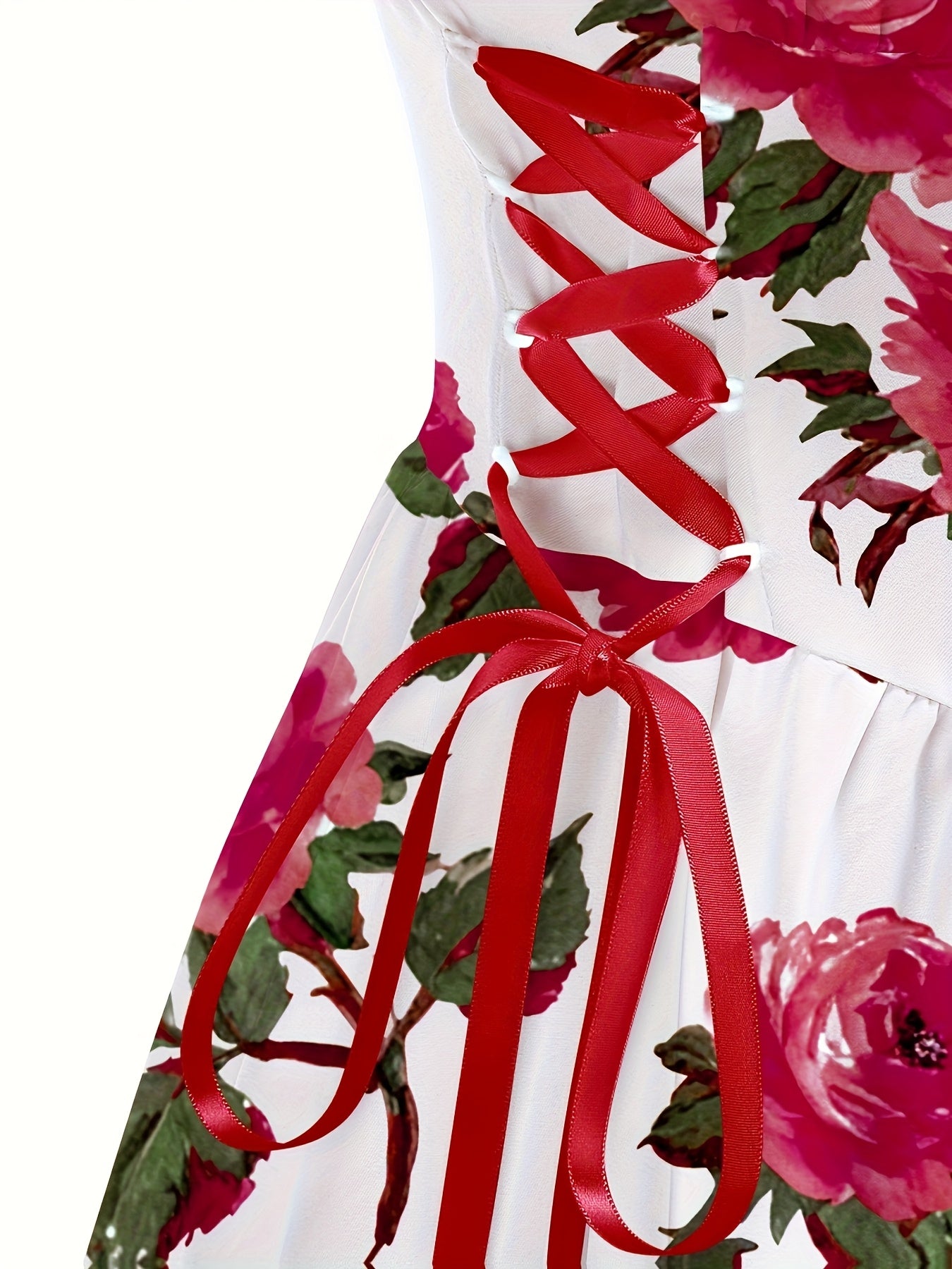 Off-Shoulder Floral Maxi Dress – Ribbon Waist Detail - Inarah Trade Ltd