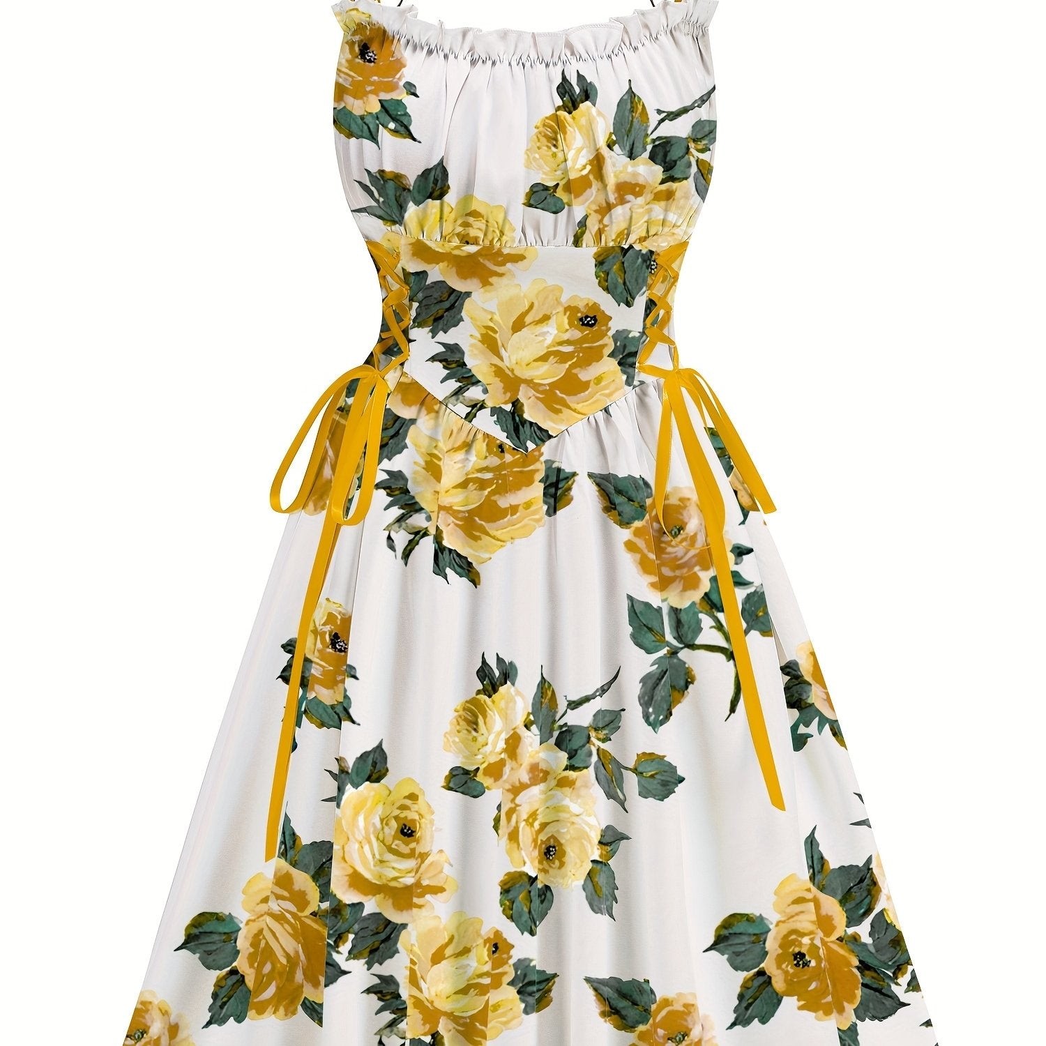 Off-Shoulder Floral Maxi Dress – Ribbon Waist Detail - Inarah Trade Ltd