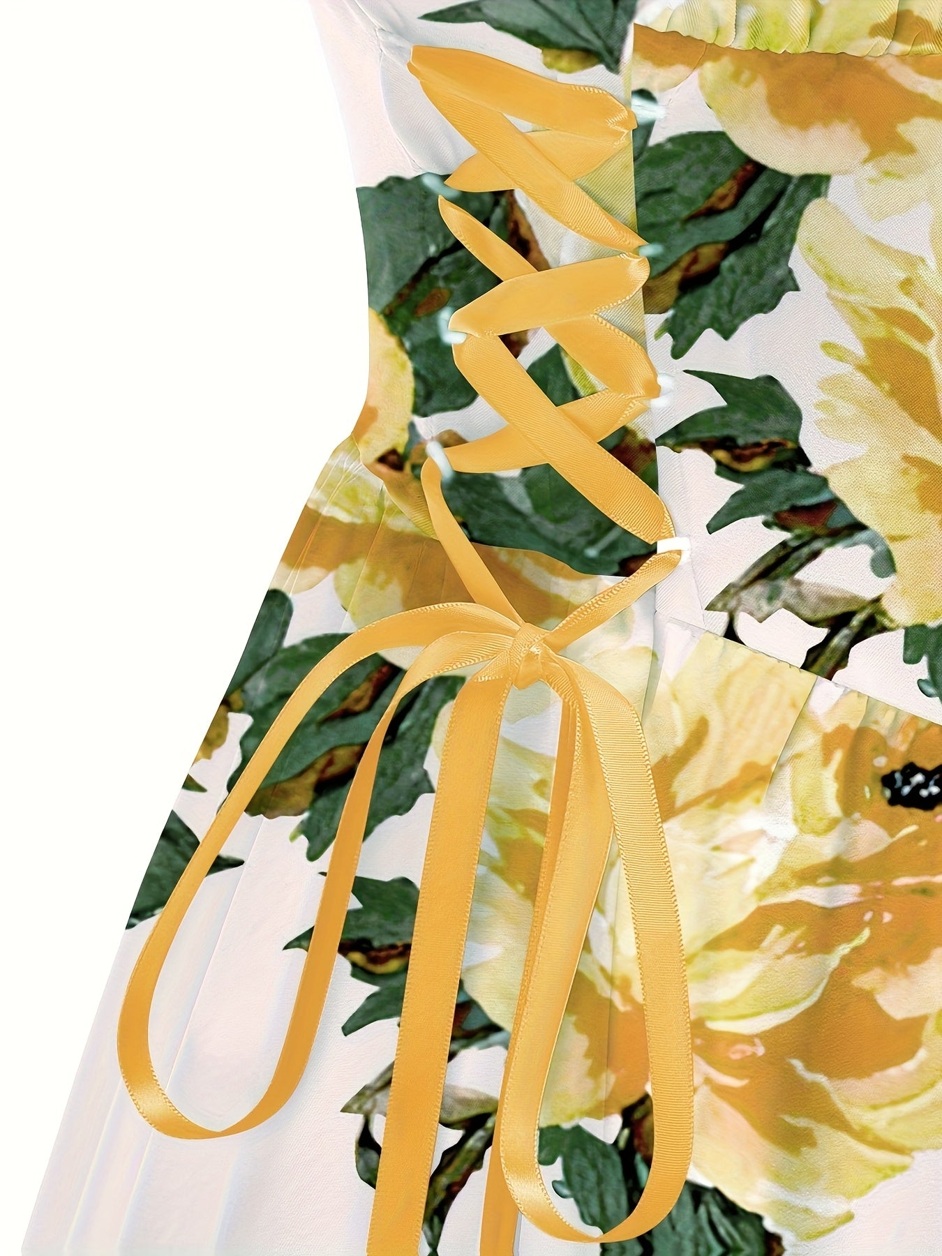 Off-Shoulder Floral Maxi Dress – Ribbon Waist Detail - Inarah Trade Ltd