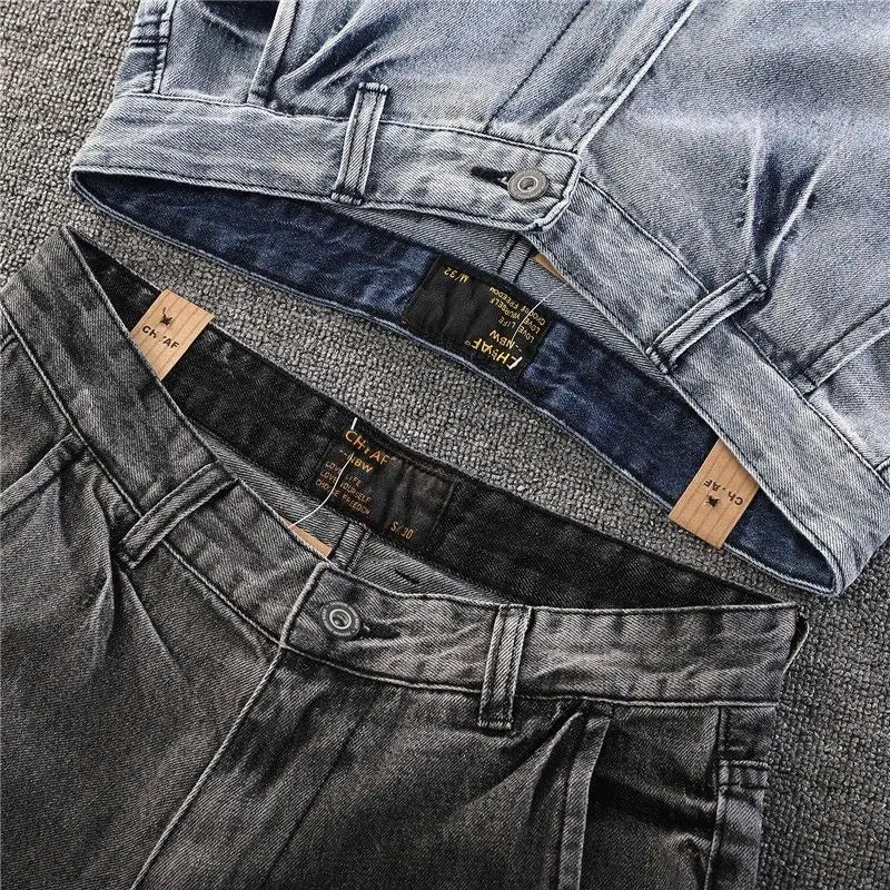 Men’s Vintage Slim Fit Distressed Denim Shorts – Korean Style - Inarah Trade Ltd