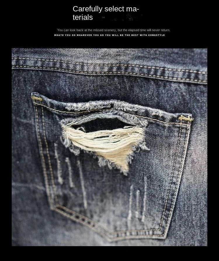 Vintage Distressed Denim Shorts – Men’s Slim Fit Luxury Style - Inarah Trade Ltd