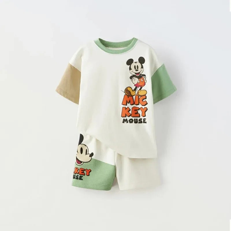 2025 Baby Boys' Cartoon Tracksuit – Summer T-Shirt & Shorts Set (2-Piece) - Inarah Trade Ltd