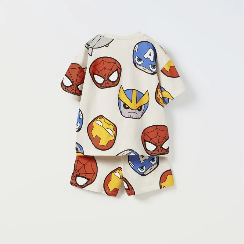 2025 Baby Boys' Cartoon Tracksuit – Summer T-Shirt & Shorts Set (2-Piece) - Inarah Trade Ltd