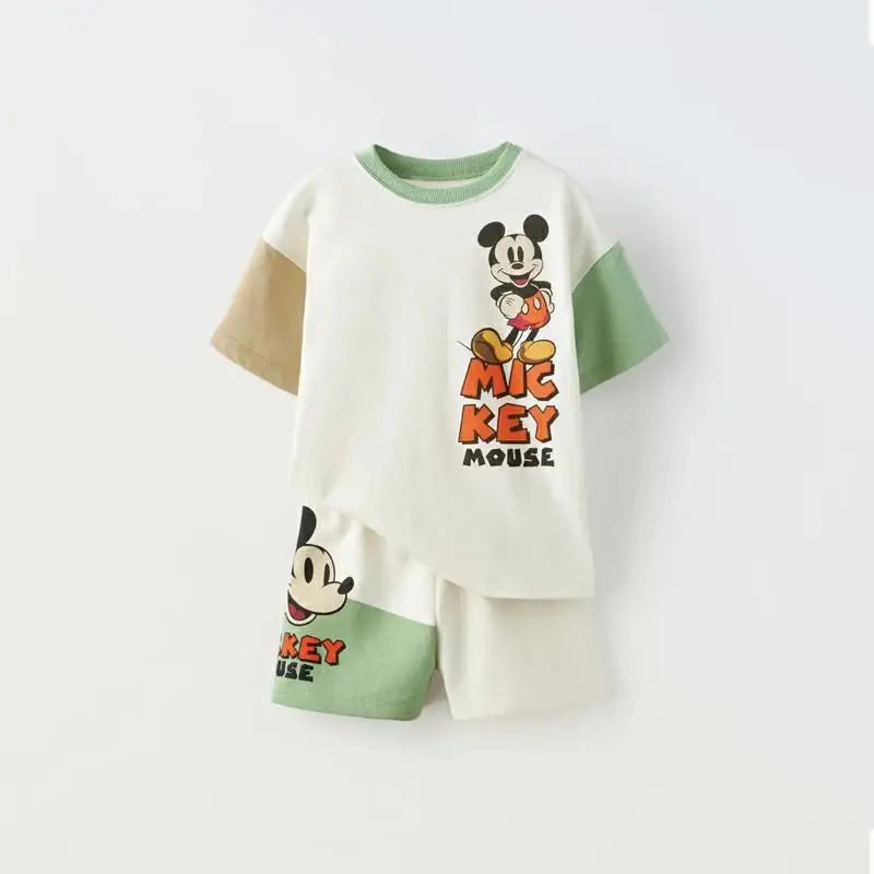 2025 Baby Boys' Cartoon Tracksuit – Summer T-Shirt & Shorts Set (2-Piece) - Inarah Trade Ltd
