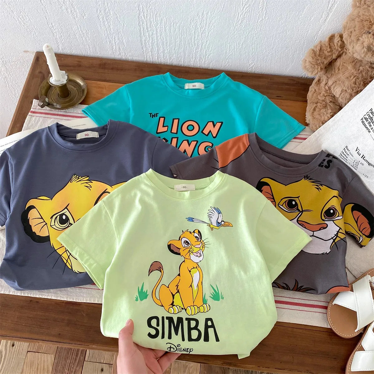 Kids’ Cartoon Simba T-Shirt – Boys’ Summer Short Sleeve Tee - Inarah Trade Ltd