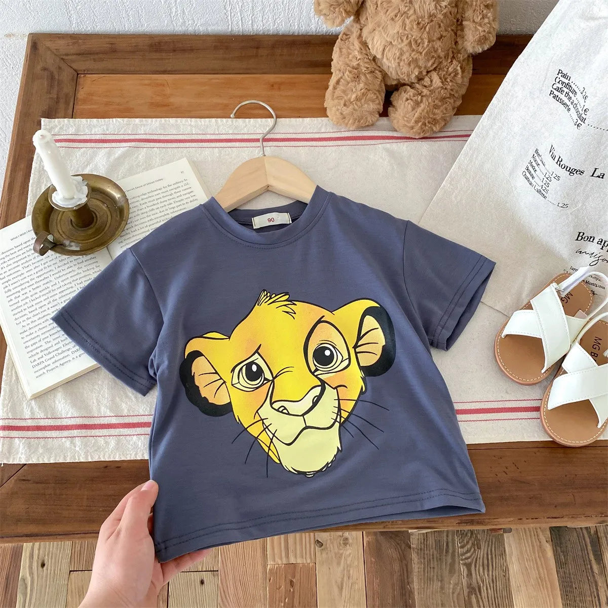 Kids’ Cartoon Simba T-Shirt – Boys’ Summer Short Sleeve Tee - Inarah Trade Ltd