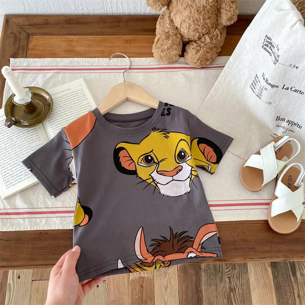 Kids’ Cartoon Simba T-Shirt – Boys’ Summer Short Sleeve Tee - Inarah Trade Ltd