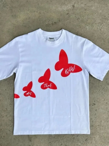 Vintage Hip-Hop Printed T-Shirt – Oversized Streetwear - Inarah's Fashion