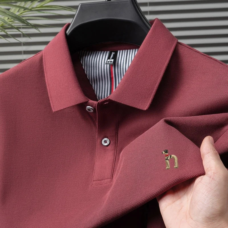 Men’s Luxury Cotton Polo Shirt Short Sleeve Embroidered, Summer Casual - Inarah Trade Ltd