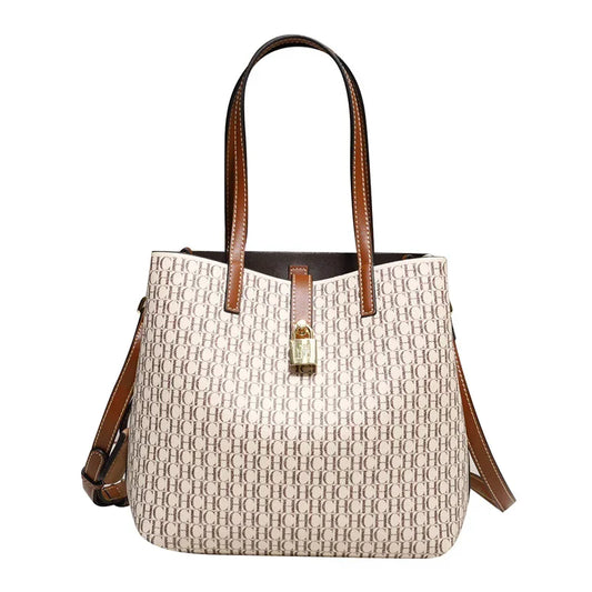 CH Leather Crossbody Tote – Large & Stylish for Daily Use - Inarah's Fashion
