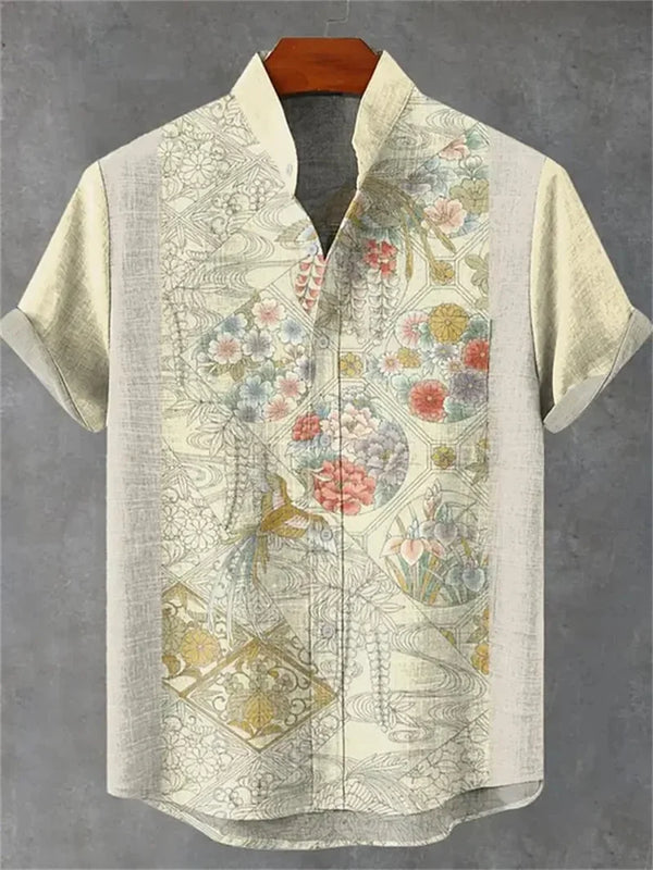 Men’s 3D Print Linen Shirt – 2025 Premium Casual Hawaiian Style - Inarah Trade Ltd