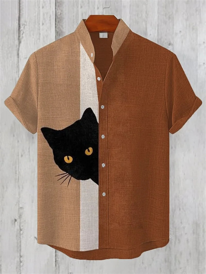 Men’s 3D Print Linen Shirt – 2025 Premium Casual Hawaiian Style - Inarah Trade Ltd