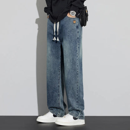Men’s Straight Leg Drawstring Jeans – Casual Lightweight Fit - Inarah Trade Ltd