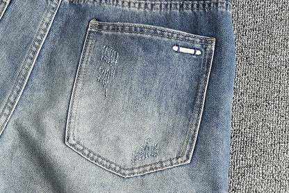 Retro American Style Men’s Washed Straight Jeans - Inarah Trade Ltd