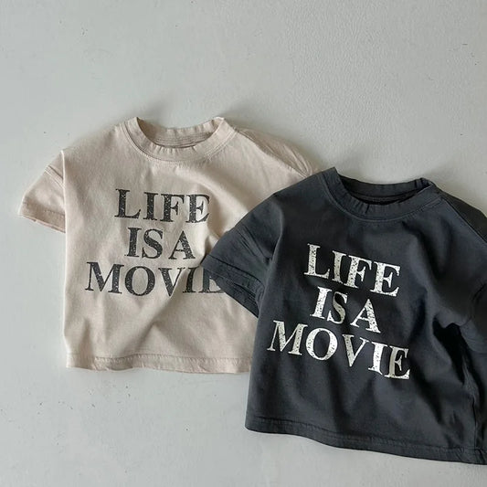 2025 Kids Letter Print T-Shirt – Cotton Short Sleeve Top Unisex - Inarah Trade Ltd