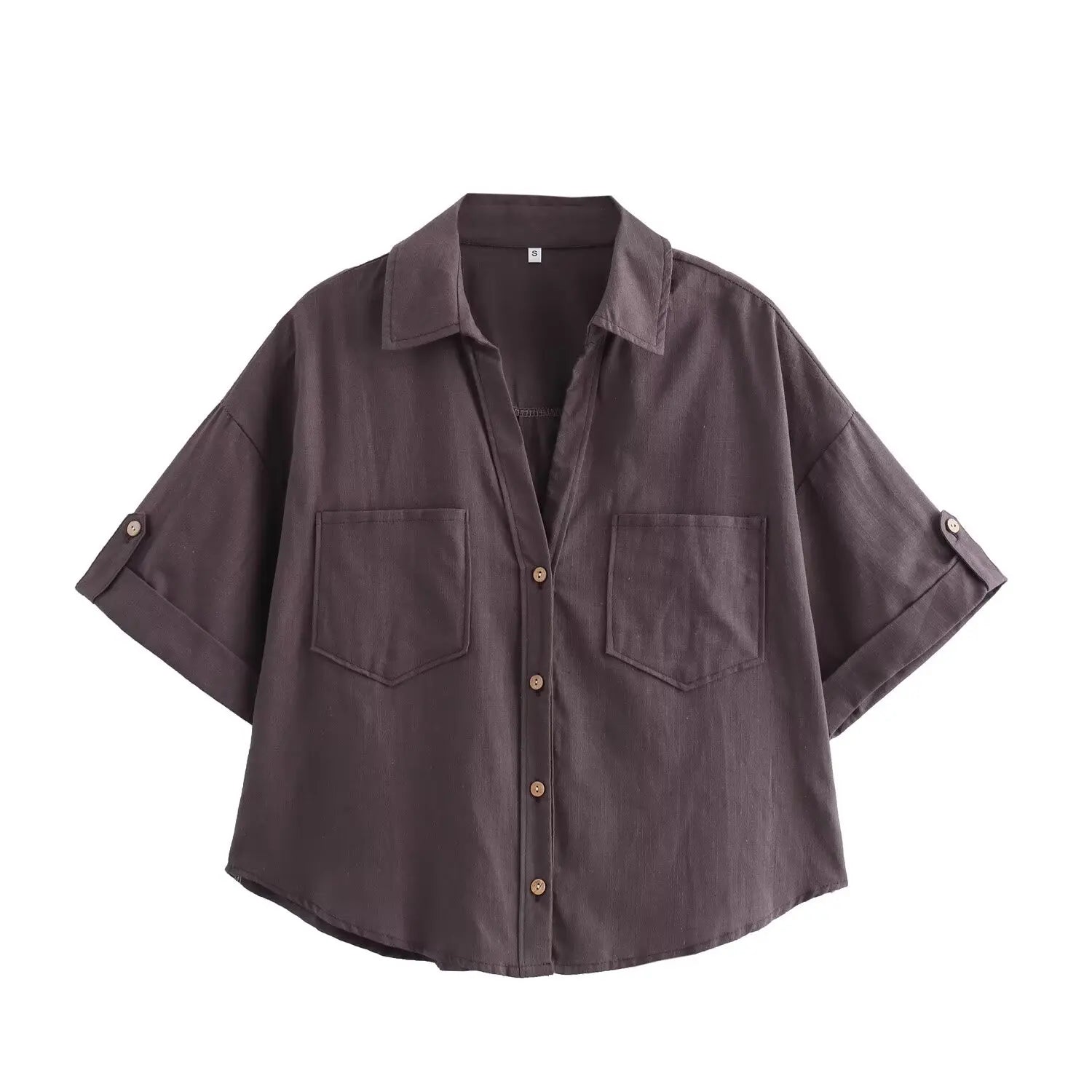 Summer Casual Women’s White Cotton Button-Up Shirt - Inarah Trade Ltd