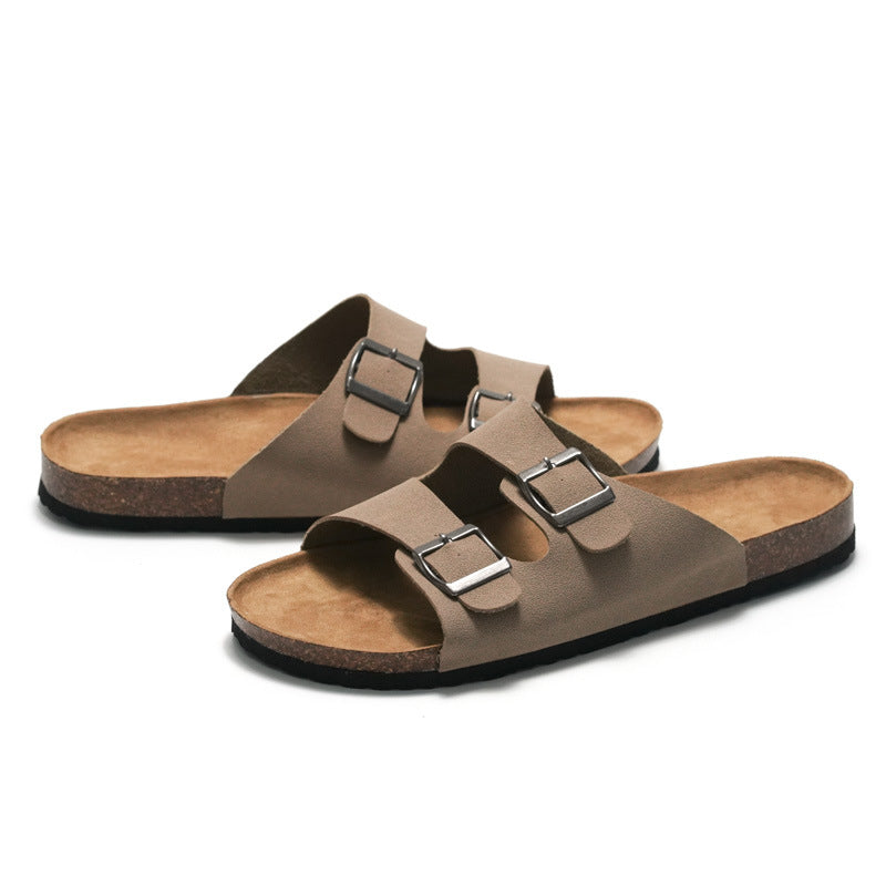 2025 Unisex Cork Leather Mule Slippers , Footwear - Inarah Trade Ltd