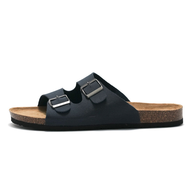 2025 Unisex Cork Leather Mule Slippers , Footwear - Inarah Trade Ltd