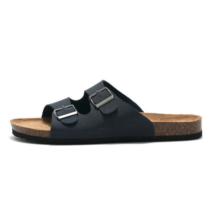 2025 Unisex Cork Leather Mule Slippers , Footwear - Inarah Trade Ltd