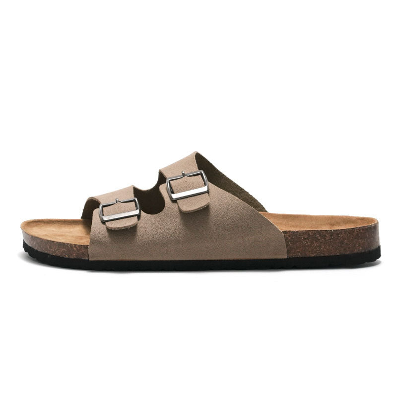 2025 Unisex Cork Leather Mule Slippers , Footwear - Inarah Trade Ltd