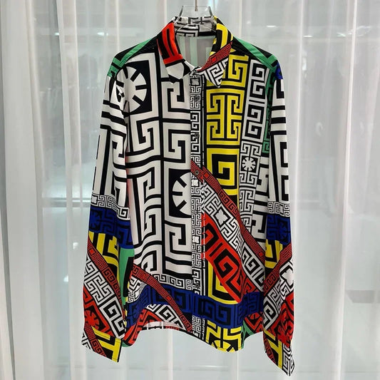 Men’s Royal Luxury Floral Print Shirt – Fitted Party Style. - Inarah Trade Ltd