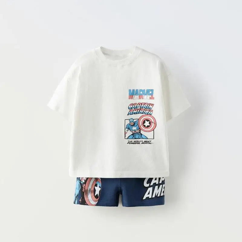 Boys’ Black Summer Tracksuit – Short Sleeve Top & Shorts Set (Casual Sportswear) - Inarah Trade Ltd