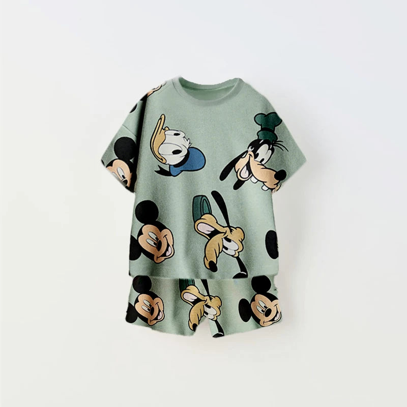 Kids Cartoon T-Shirt & Shorts Set – Donald Duck Print (2-Piece) - Inarah Trade Ltd