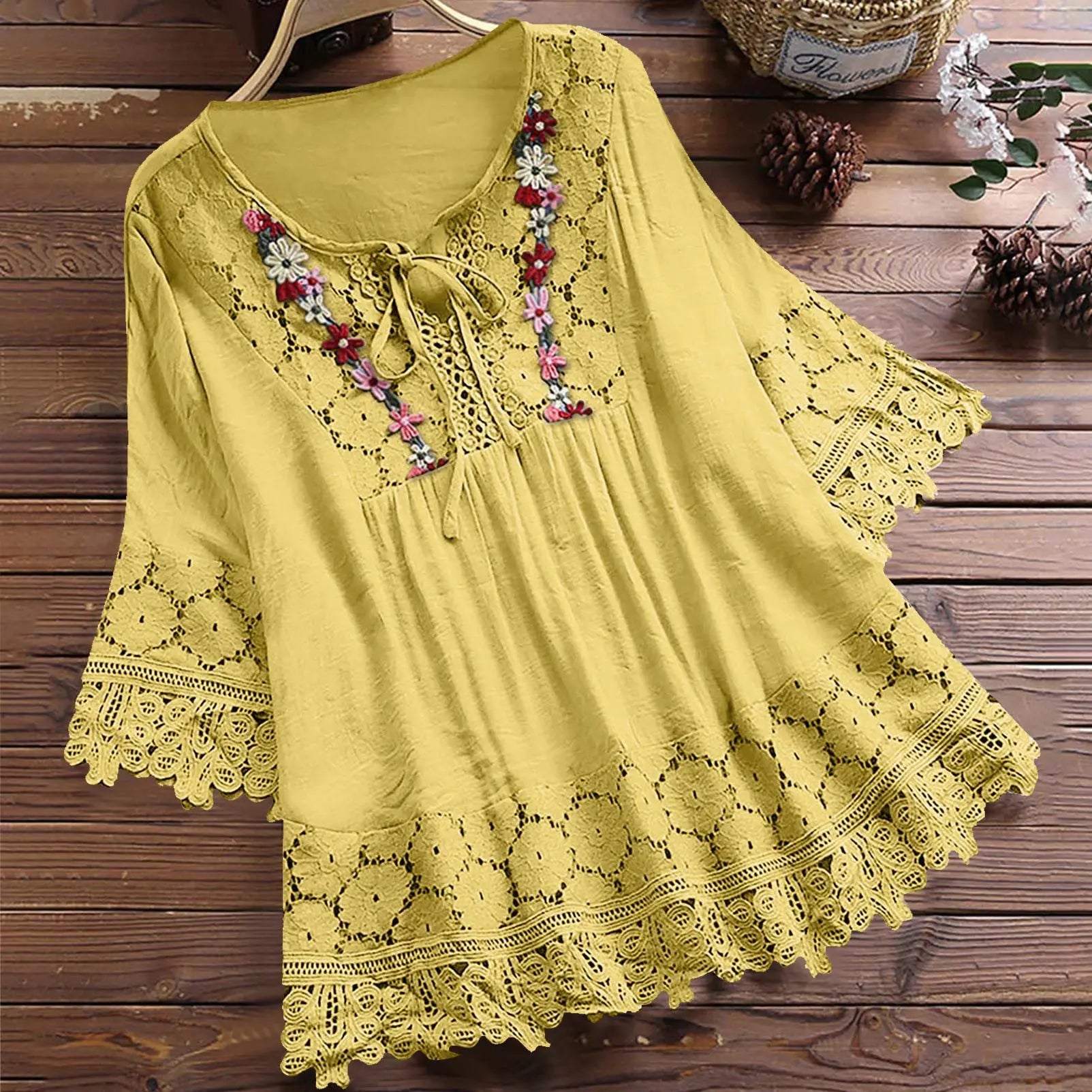 Women’s Summer Cotton Linen V-Neck Blouse –  Casual Top - Inarah Trade Ltd