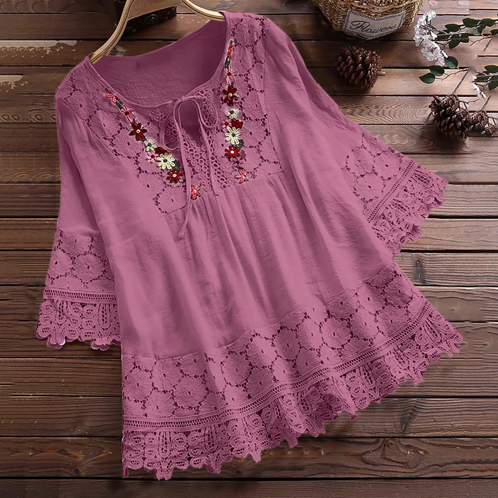 Women’s Summer Cotton Linen V-Neck Blouse –  Casual Top - Inarah Trade Ltd
