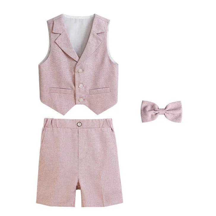 JUCPKID Boys' Formal Vest & Shorts Set – Summer Suit for Wedding. - Inarah Trade Ltd