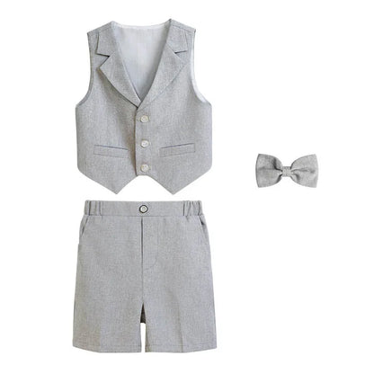 JUCPKID Boys' Formal Vest & Shorts Set – Summer Suit for Wedding. - Inarah Trade Ltd