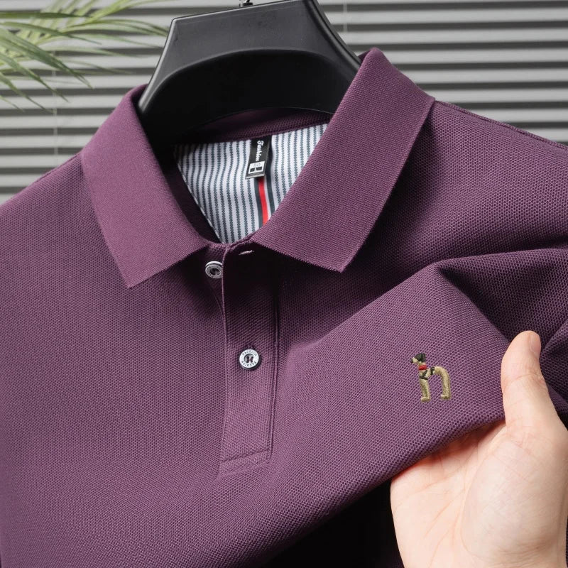 Men’s Luxury Cotton Polo Shirt Short Sleeve Embroidered, Summer Casual - Inarah Trade Ltd
