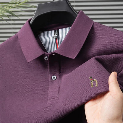 Men’s Luxury Cotton Polo Shirt Short Sleeve Embroidered, Summer Casual - Inarah Trade Ltd