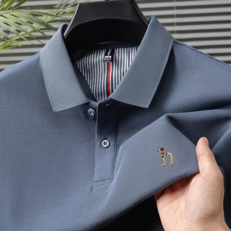 Men’s Luxury Cotton Polo Shirt Short Sleeve Embroidered, Summer Casual - Inarah Trade Ltd