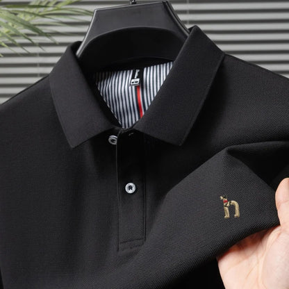 Men’s Luxury Cotton Polo Shirt Short Sleeve Embroidered, Summer Casual - Inarah Trade Ltd