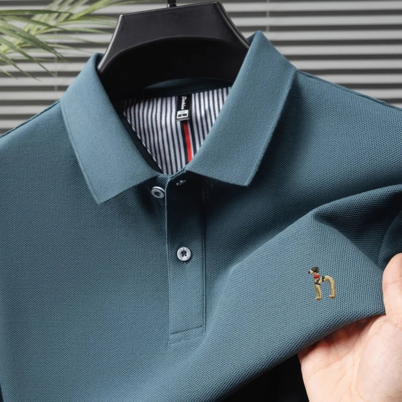 Men’s Luxury Cotton Polo Shirt Short Sleeve Embroidered, Summer Casual - Inarah Trade Ltd
