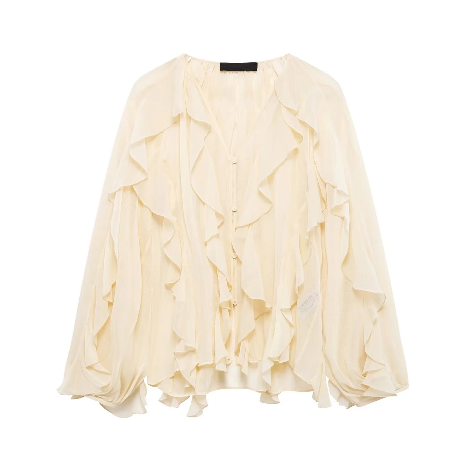 Oversized Ruffle Shirt – Wine Red Long Sleeve Blouse - Inarah Trade Ltd