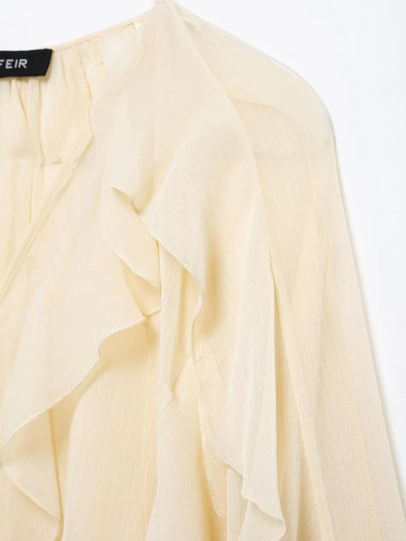 Oversized Ruffle Shirt – Wine Red Long Sleeve Blouse - Inarah Trade Ltd